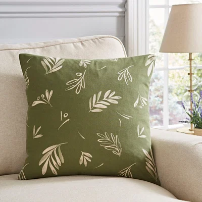 Dunelm Portree Square Cushion Olive