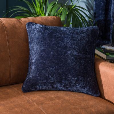 Dunelm Vintage Chenille Cushion Navy (Blue)
