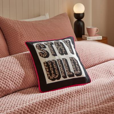 Dunelm Stay Wild Cross Stitch Rectangular Cushion MultiColoured