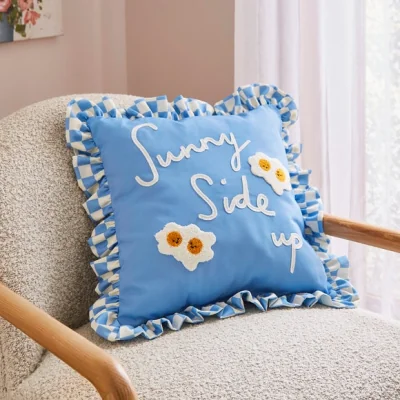 Dunelm Sunny Side Up Frilled Square Cushion