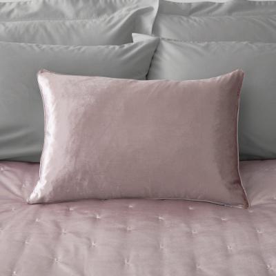 Dunelm Sheen Pink Velvet Boudoir Cushion Blush