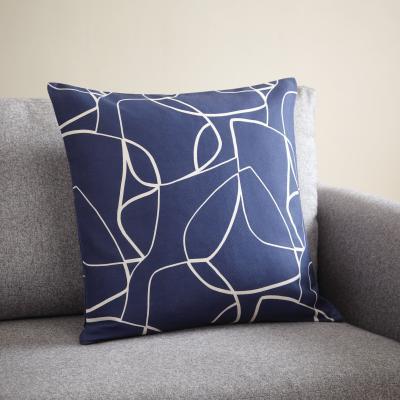 Dunelm Elements Paco Printed Navy Cushion Navy