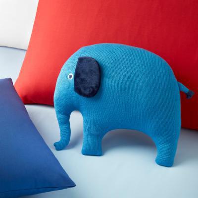 Dunelm Elements Ezra Elephant 3D Cushion Light Blue