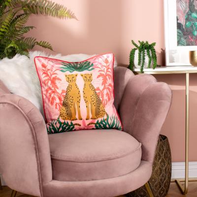 Dunelm KateMerritt Leopards Piped Square Cushion MultiColoured