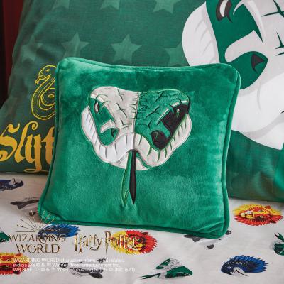 Dunelm Harry Potter Slytherin Cushion Green, Black and Grey
