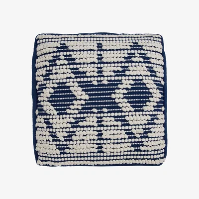 Dunelm Olsen Diamond Floor Cushion Navy Blue/White