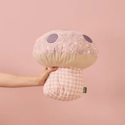 Dunelm Tutti Bambini Tiny Tails Soft Muslin Mushroom Cushion