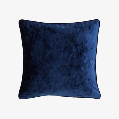 Dunelm Crushed Velour Cushion Navy