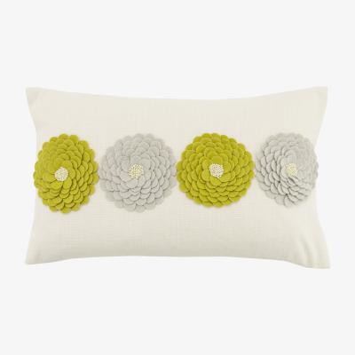 Dunelm Lori Floral Cushion Green/White