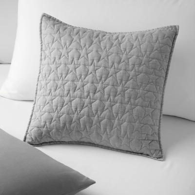 Dunelm Quilted Star Cushion Light Grey
