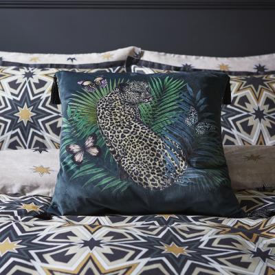 Dunelm Matthew Williamson Leopard Square Feather Filled Cushion Green