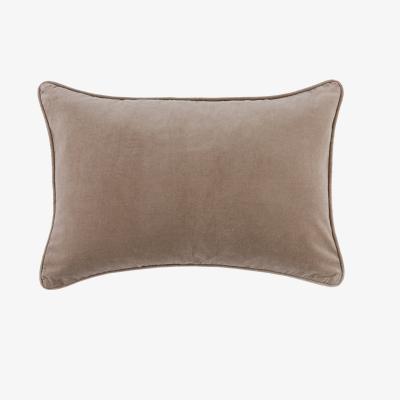 Dunelm Clara Cotton Velvet Rectangle Cushion Brown