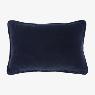 Dunelm Clara Cotton Velvet Rectangle Cushion Ink (Blue)