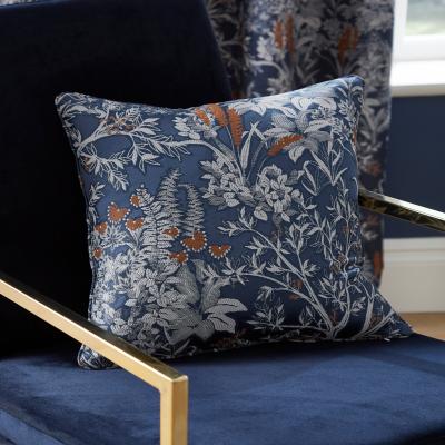 Dunelm Audrey Navy Cushion Navy Blue/White/Brown