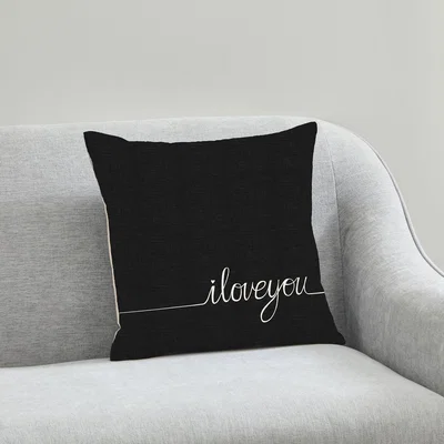 Dunelm I Love You 43x43cm Cushion Black