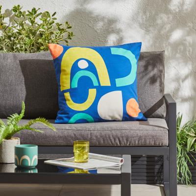 Dunelm Elements Printed Shapes Cushion Cover MultiColoured