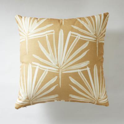 Dunelm Global Leaf Cushion Beige and White