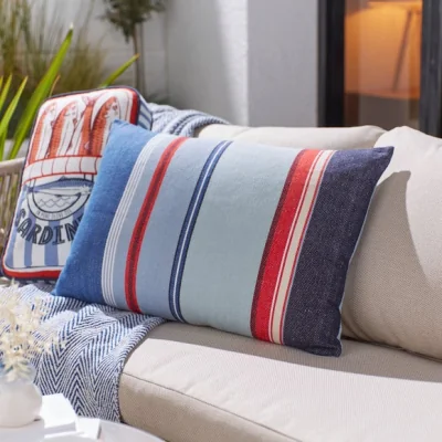 Dunelm Retro Coastal Stripe Outdoor Cushion