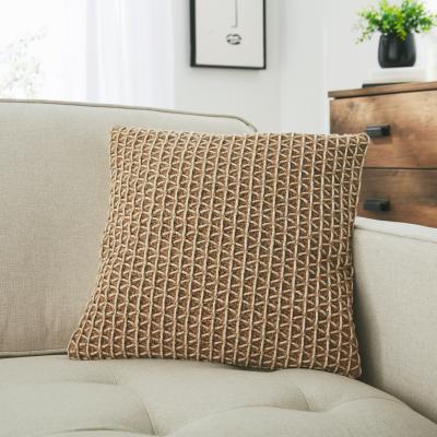 Dunelm Jute Diamond Cushion Natural