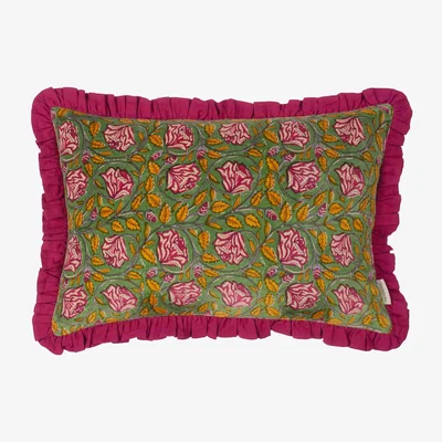 Dunelm Thornton Rectangular Cushion Olive (Green)