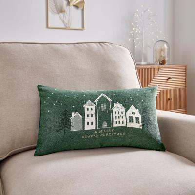 Dunelm Evergreen House Tapestry Green Cushion Green