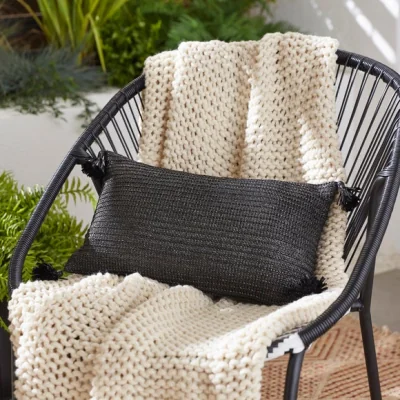 Dunelm Tassel Outdoor Filled Cushion