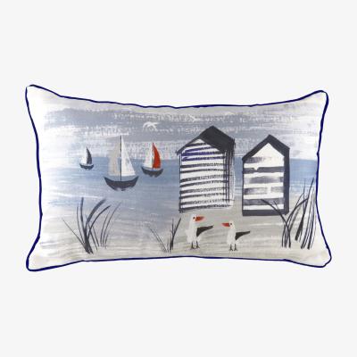 Dunelm EvansLichfield Beach Huts Rectangle Cushion MultiColoured