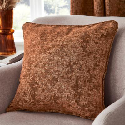 Dunelm Mottled Chenille Cushion Rust