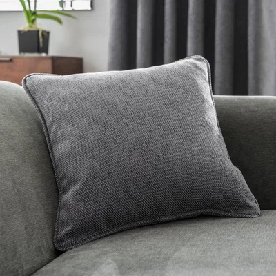 Dunelm Oxford Grey Chenille Cushion Grey