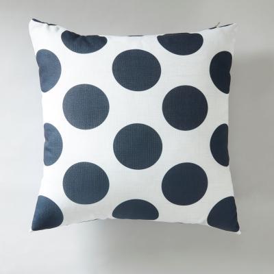Dunelm Dottie Polka Cushion Blue and White