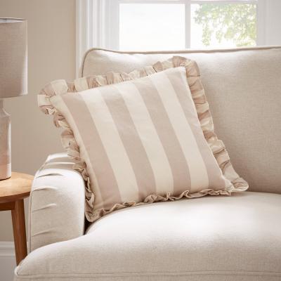 Dunelm Linford Wide Stripe Square Cushion Natural