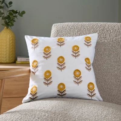 Dunelm Ida Floral Square Cushion