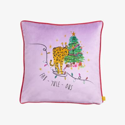 Dunelm Purrfect Fabyuleous Pink Cushion Pink/Green