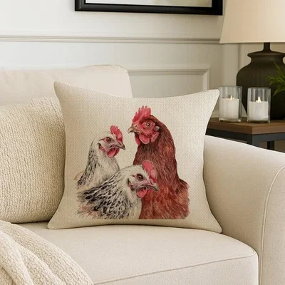 Dunelm Christine Varley Hens Square Cushion