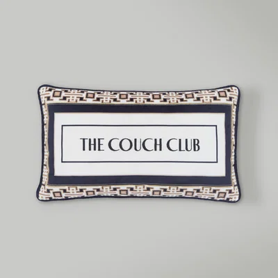 Dunelm The Couch Club Embroidered Rectangular Cushion Black
