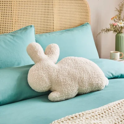 Dunelm Bunny Boucle Pom Pom Cushion