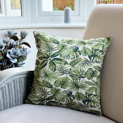 Dunelm Daro Tapestry Palmer Green Square Cushion