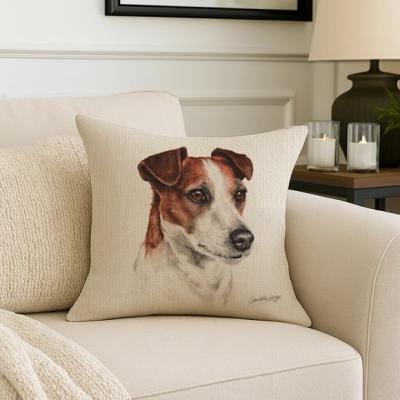 Dunelm Christine Varley Jack Russell Square Cushion