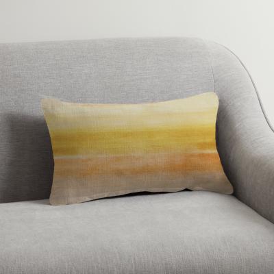 Dunelm Washy Stripe 30x50cm Cushion Ochre Yellow