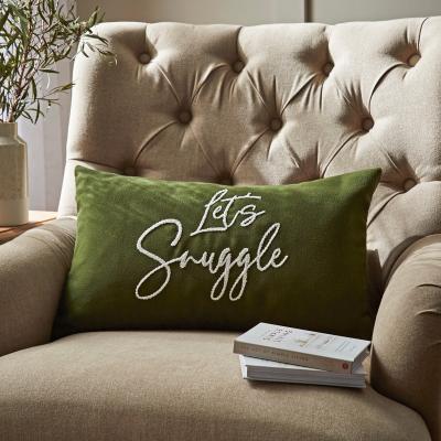 Dunelm Let's Snuggle Cushion 30cm x 50cm Olive (Green)
