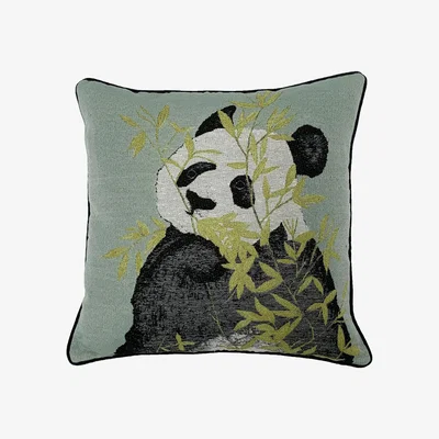 Dunelm Furn. Pandas Green Cushion Green, Grey and Black