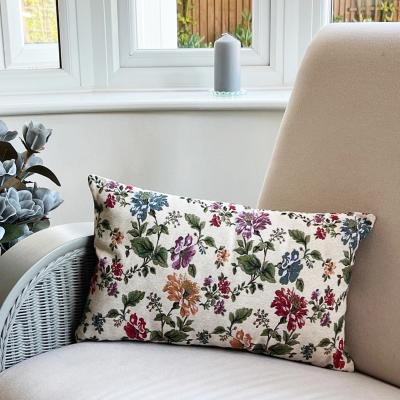 Dunelm Daro Tapestry Natural Floral Rectangular Cushion
