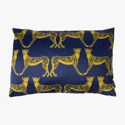 Dunelm Lynx Cushion Blue, Yellow and Brown
