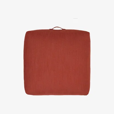 Dunelm Global Terracotta Slub Floor Cushion Orange