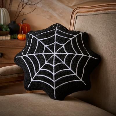 Dunelm Web Shaped Cushion Black and white