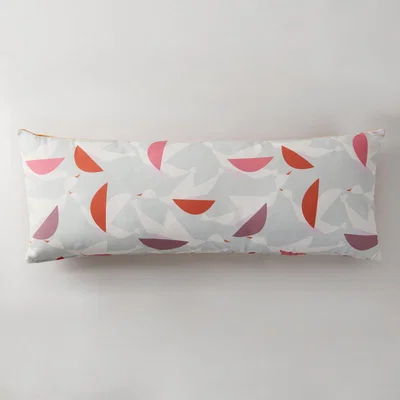 Dunelm Modern Scandi Birds 30cm x 80cm Cushion White, Grey and Pink