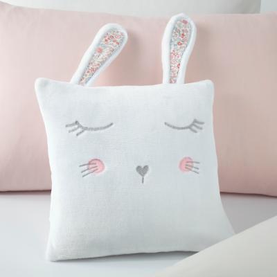 Dunelm White Bunny Square Cushion White/Grey
