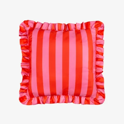 Dunelm Palm Royale Stripe Ruffle Outdoor Square Cushion
