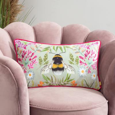 Dunelm furn. Bee Rectangular Cushion MultiColoured