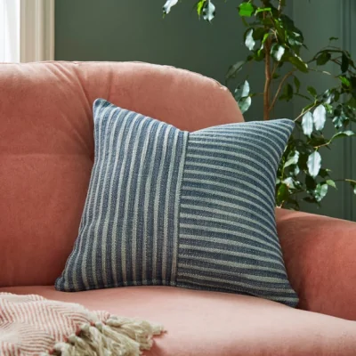 Dunelm Woven Two Directional Stripe Cotton Square Cushion